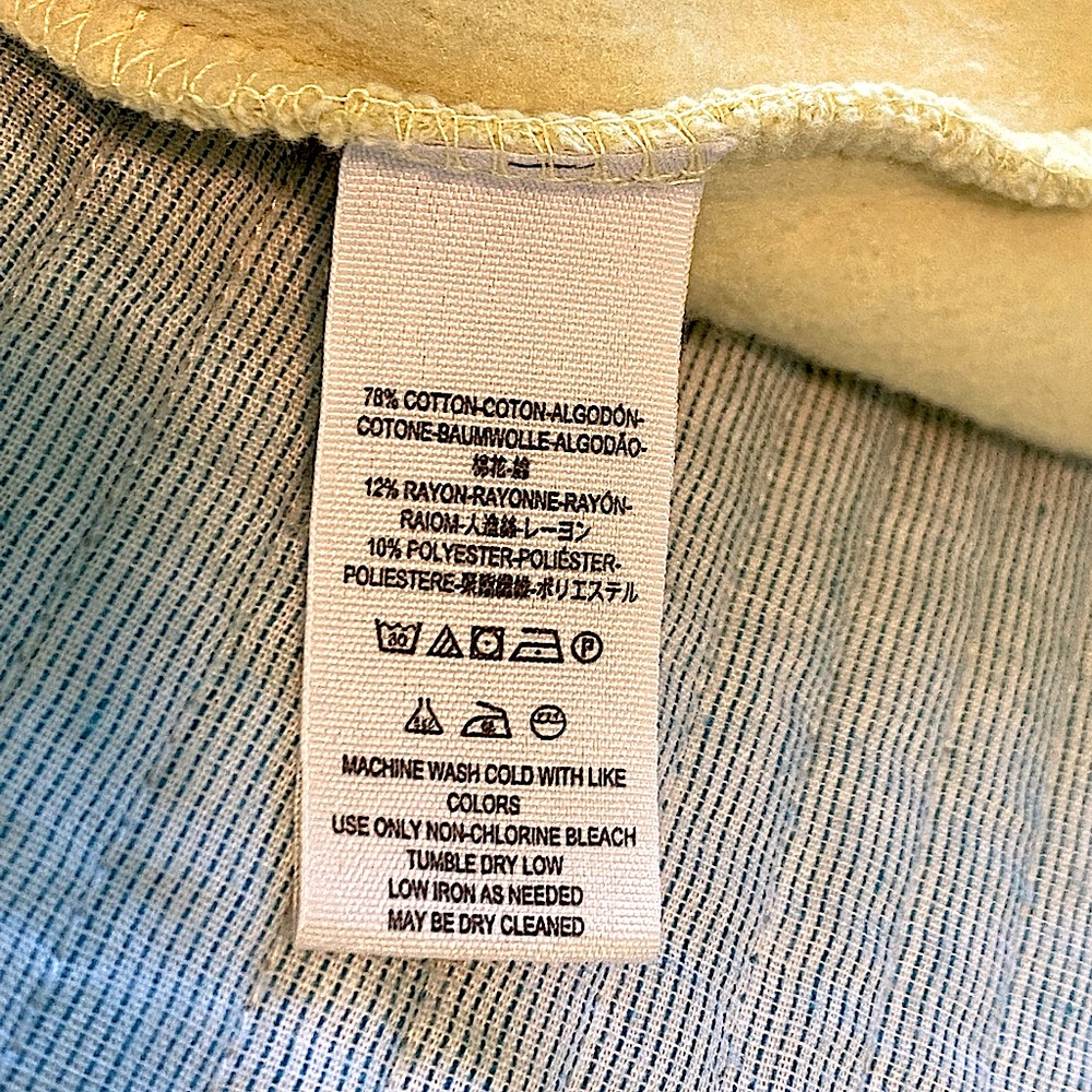 NWT XS Free People Jordan Fleece Sweatshirt Citron Combo Colorblock Oversized FP - Picture 14 of 15